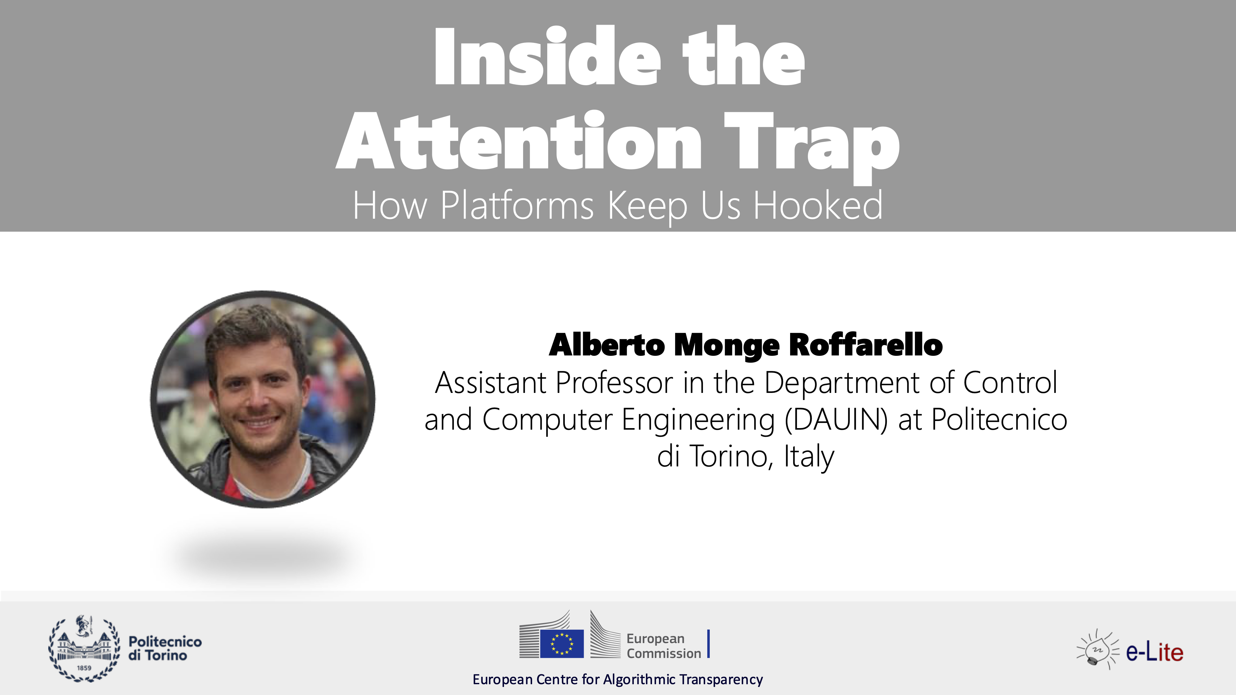 First slide of Alberto's presentation at ECAT 2025