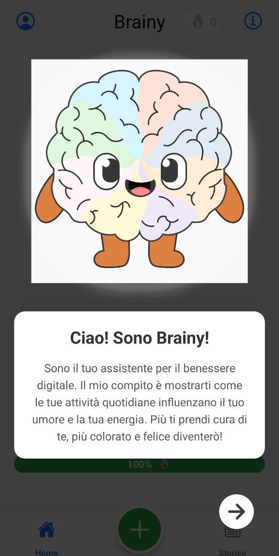 Screenshot from the Brainy app