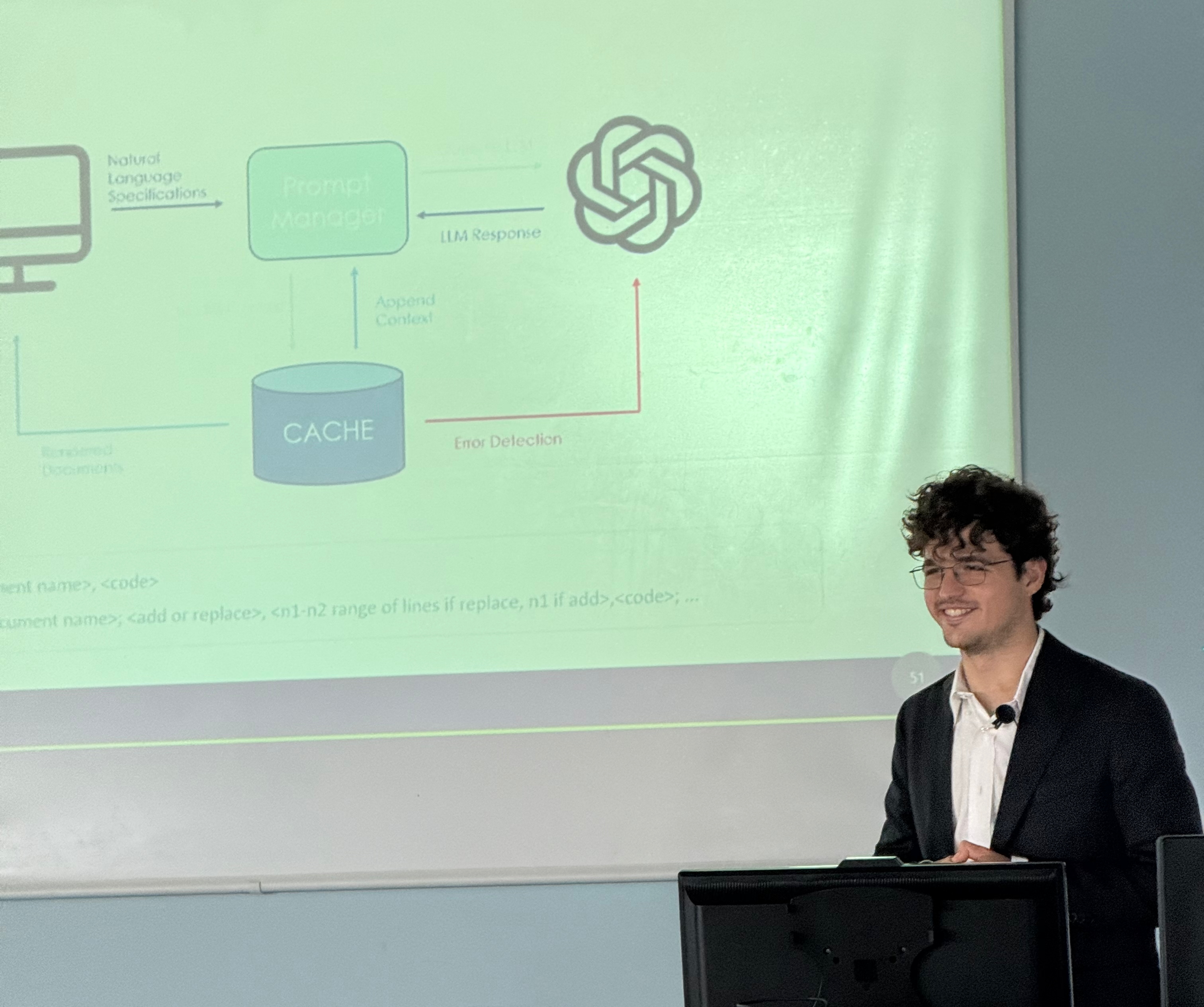 Tommaso during his defence