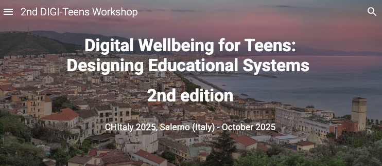 Screenshot of the 2nd DIGI-Teens workshop website